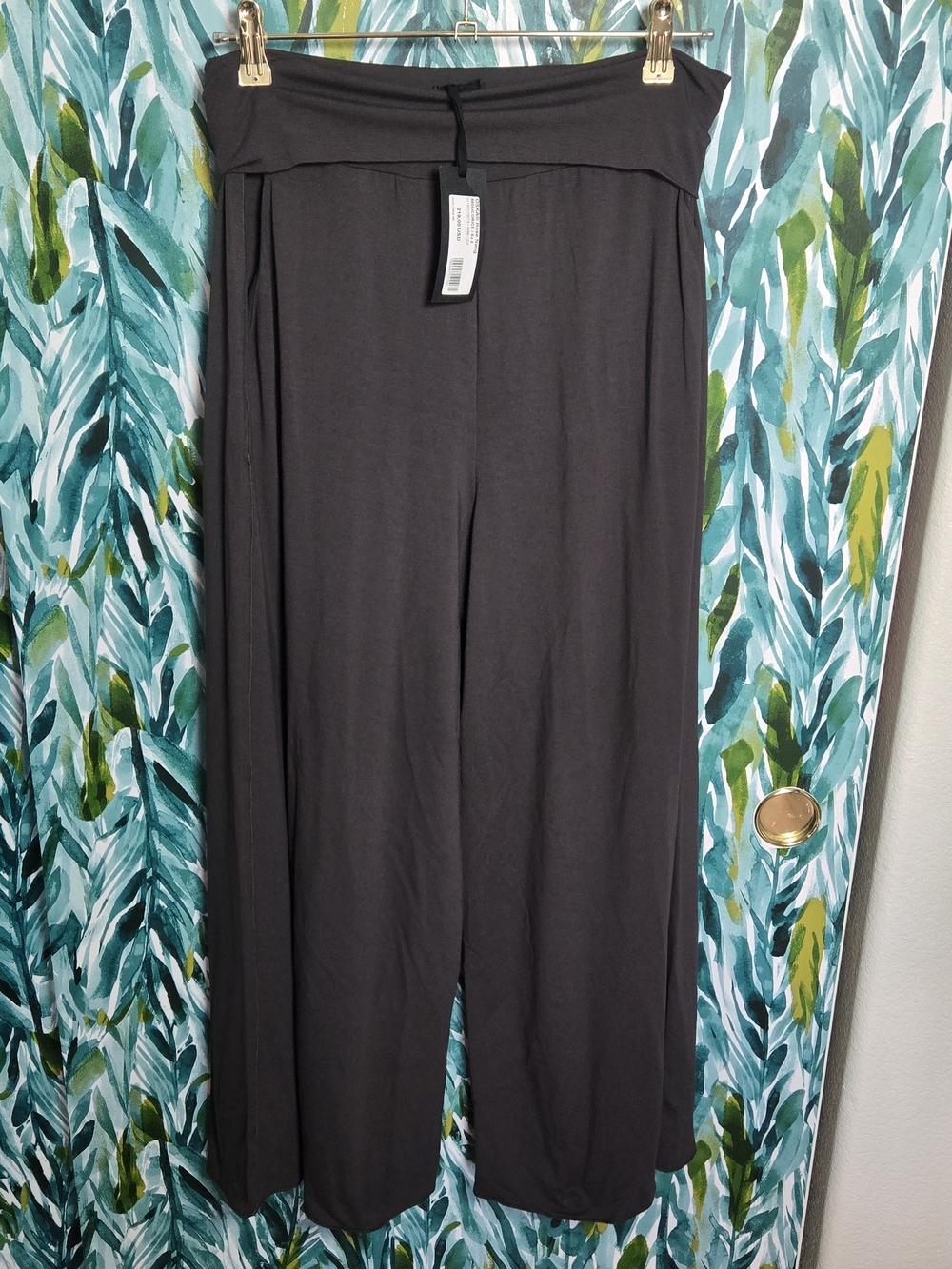 Oska Foldover wide-leg jersey trousers